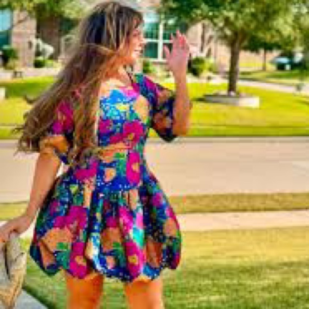 NWT SugarLips,Runway 2024/2025,Iriana Jacquard Floral Elisah Bubble Dress,Size M - Picture 5 of 6